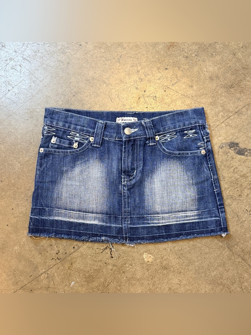 Forever 21 denim and camo mini skirt
